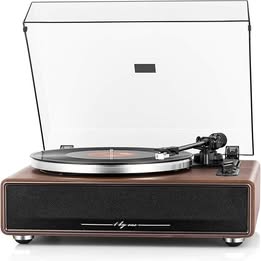 1 by ONE High Fidelity Belt Drive Record Player with Built-in Speakers,Bluetooth Turntable