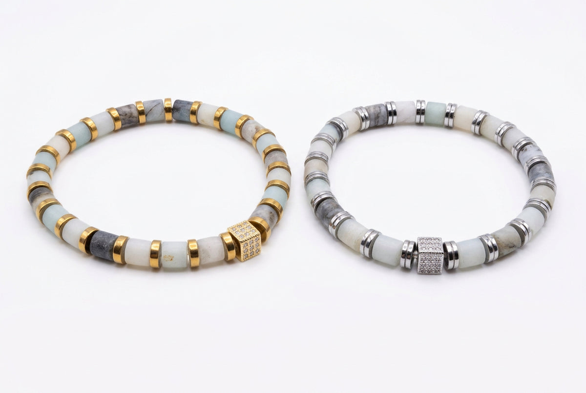 Amazonite & Hematite Bracelet