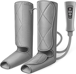 RENPHO Leg Massager for Circulation and Pain Relief, Calf Compression Massager Effective for Fathers Mothers Relaxation Muscles and Reduce Swelling-Grey