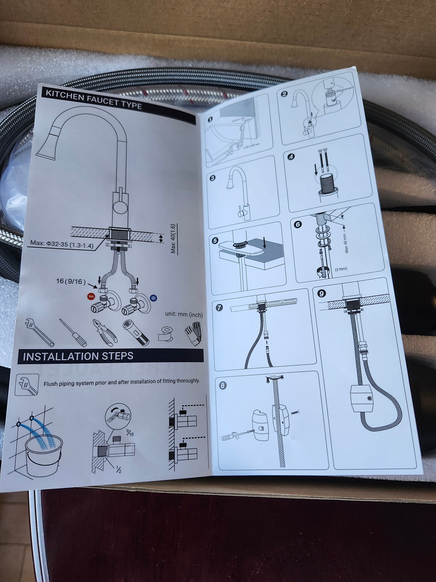 PHICHI Matte Black Kitchen Faucet