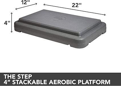 The Step (Made in USA) Stackable Aerobic Exercise Platform with Non-Slip Surface and Nonskid Feet to Prevent Sliding