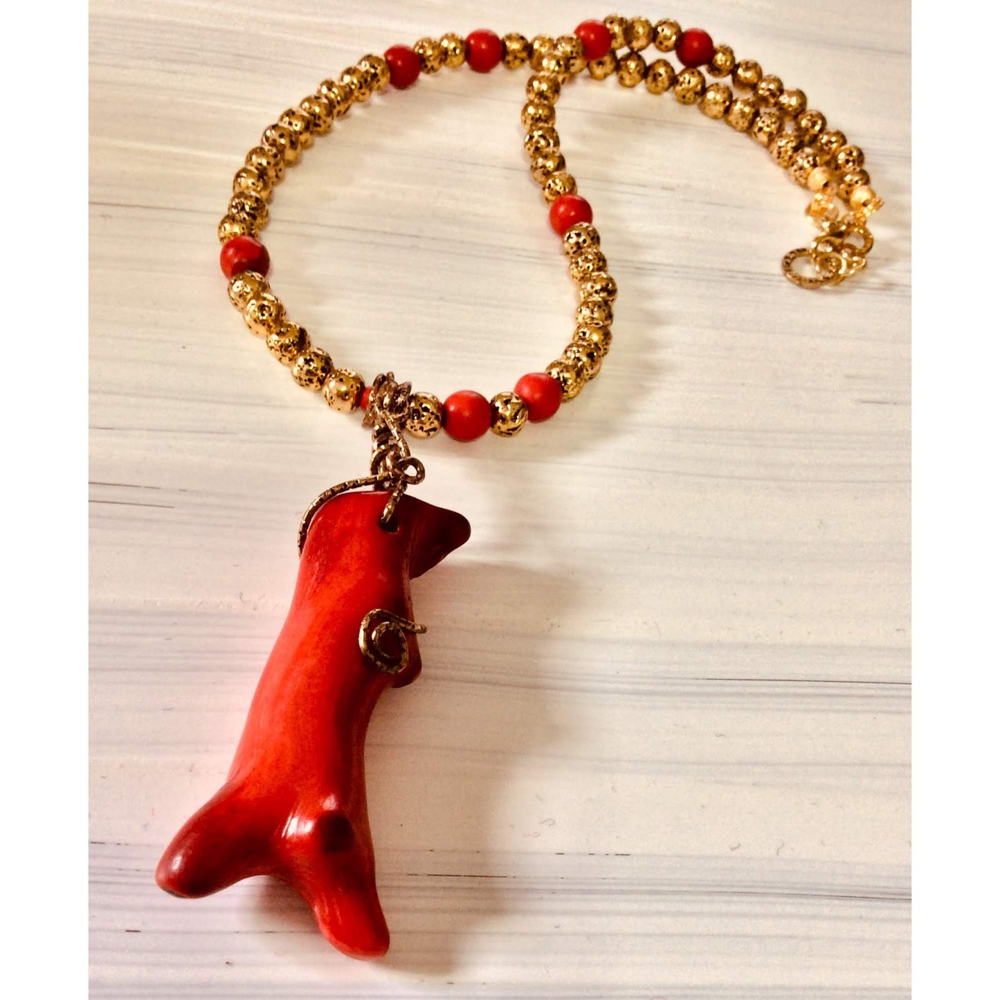 Coral Gemstone Necklace