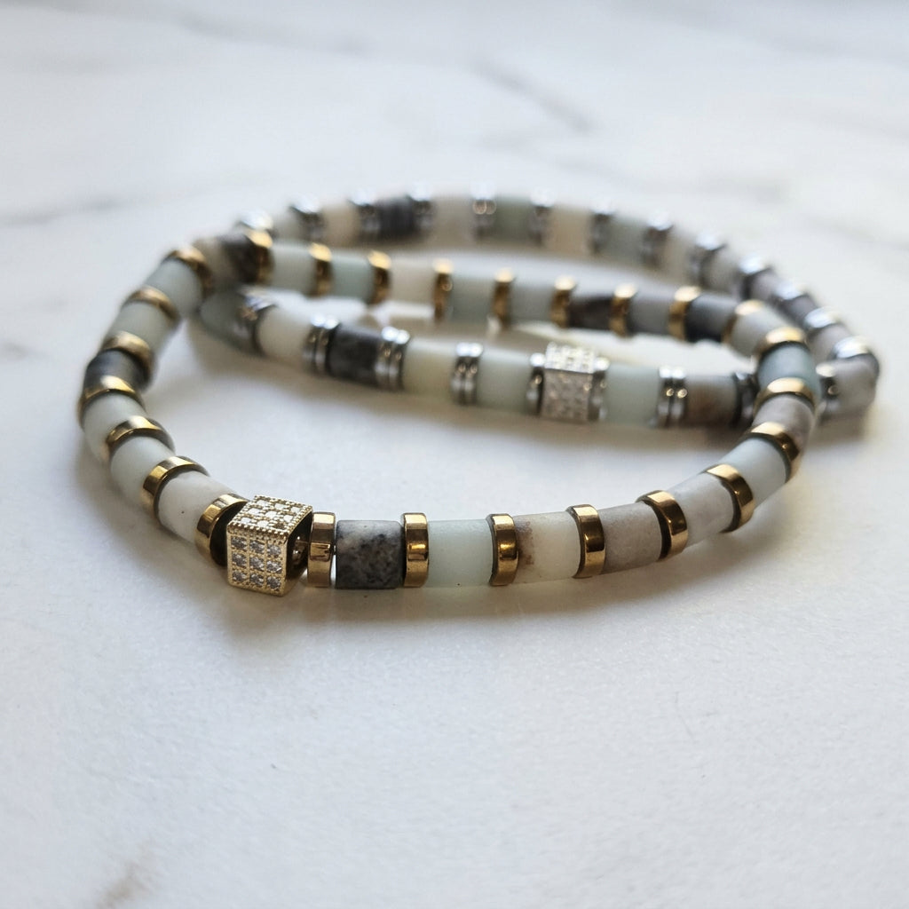 Amazonite & Hematite Bracelet