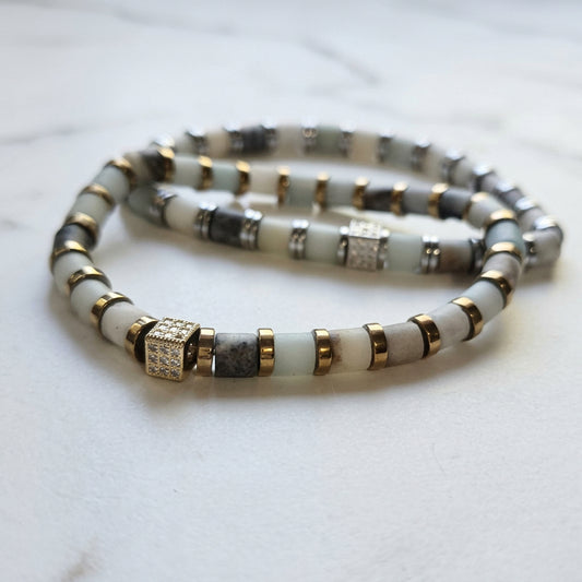 Amazonite & Hematite Bracelet