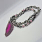 Pink-Purple Slice Pendant Chip Bead Necklace