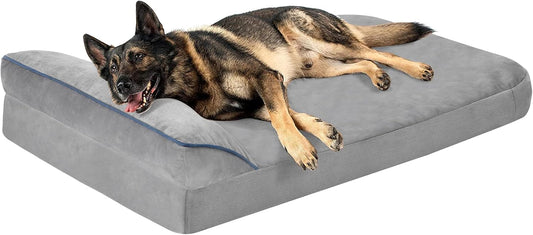 Bnonya Orthopedic Dog Bed Large, Dog Beds for Large Dogs Bolster Pet Bed, Washable XL Dog Bed with Pillow and Anti-Slip Bottom