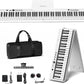 Portable Piano Keyboard, Semi-Weighted Folding Digital Piano 88 Key, Full Size, Wood Grain, Electric Piano Keyboard w/MIDI Bluetooth, Suitable for Adult, Toddler, Kids