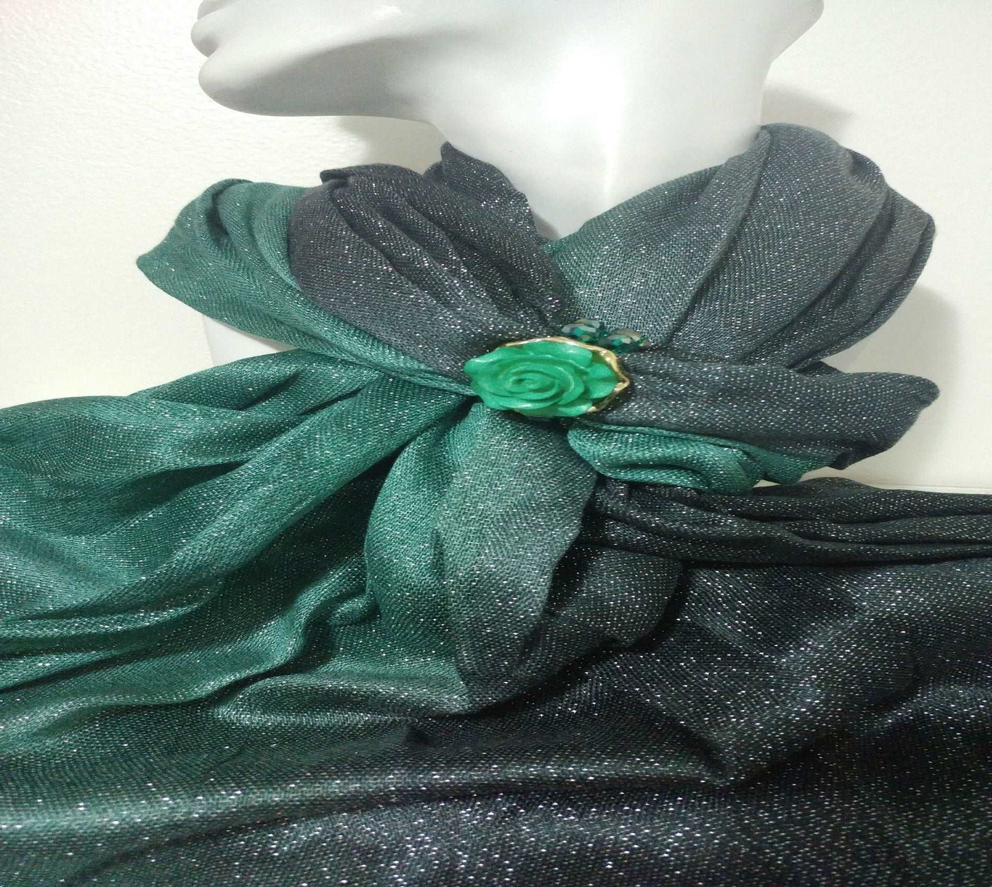 Green Accessorized Scarf