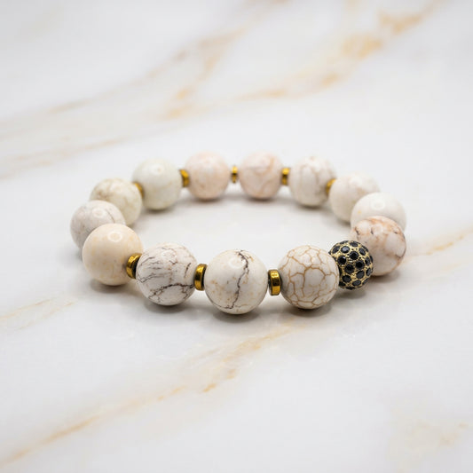 Howalite & Hematite Gemstone Bracelet