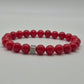 Red Beaded Bracelet with Sparkling Accent