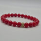 Red Beaded Bracelet with Sparkling Accent