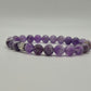 Purple Beaded Bracelet with Silver-Tone Sparkling Accent