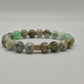 Green Lava Jasper & Cubic Zirconia Beaded Bracelet