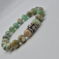 Green Lava Jasper & Cubic Zirconia Beaded Bracelet