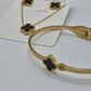 Gold-Tone Clover Necklace, Earrings & Bangle Set