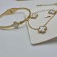 Gold-Tone Clover Necklace, Earrings & Bangle Set