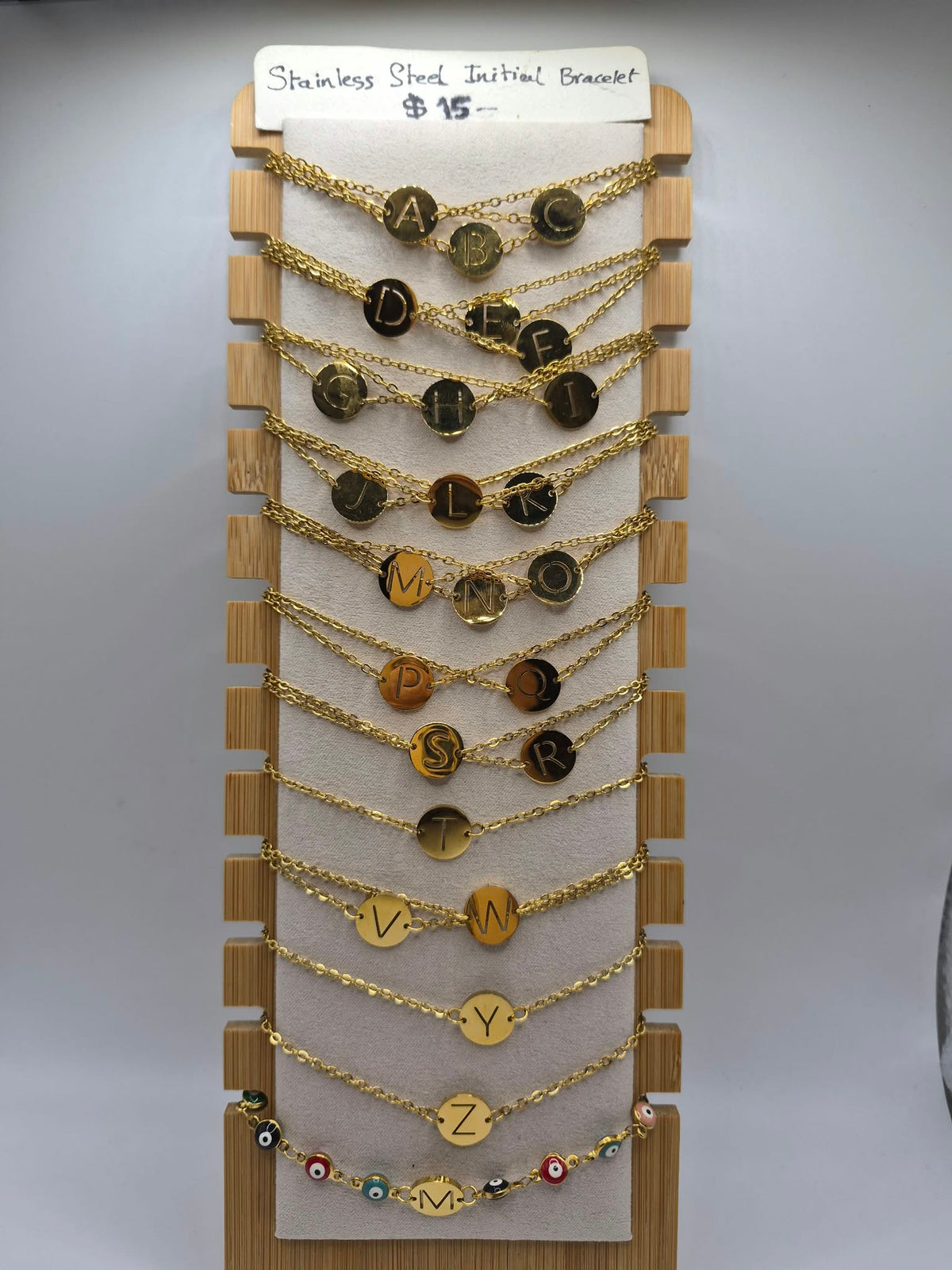 Gold-Tone Stainless Steel Initial Bracelet