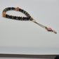 Black Faceted Prayer Beads with Floral Accents