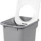Rectangular Cat Litter Box with Catching Lid - Medium - Top Entry Stylish Enclosed Kitty Dog Proof Box, Litiere Pour Chat Bac - Gray/White