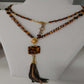 Long Tassel Necklace (tiger-eye tone)