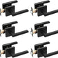 Ohuhu Matte Black Door Handle, 6 Pack Door Lever, Door Knobs, Lever Door Handle with Modern Contemporary Slim Square Design for Home Bedroom or Bathroom Privacy in Satin Zinc