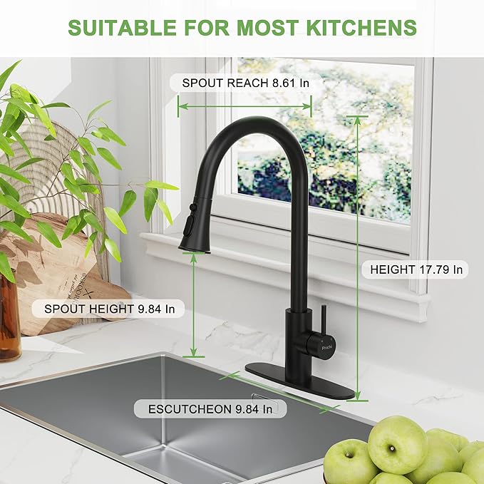 PHICHI Matte Black Kitchen Faucet