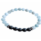Gemstone Bracelet / Aquamarine & Lava Rock