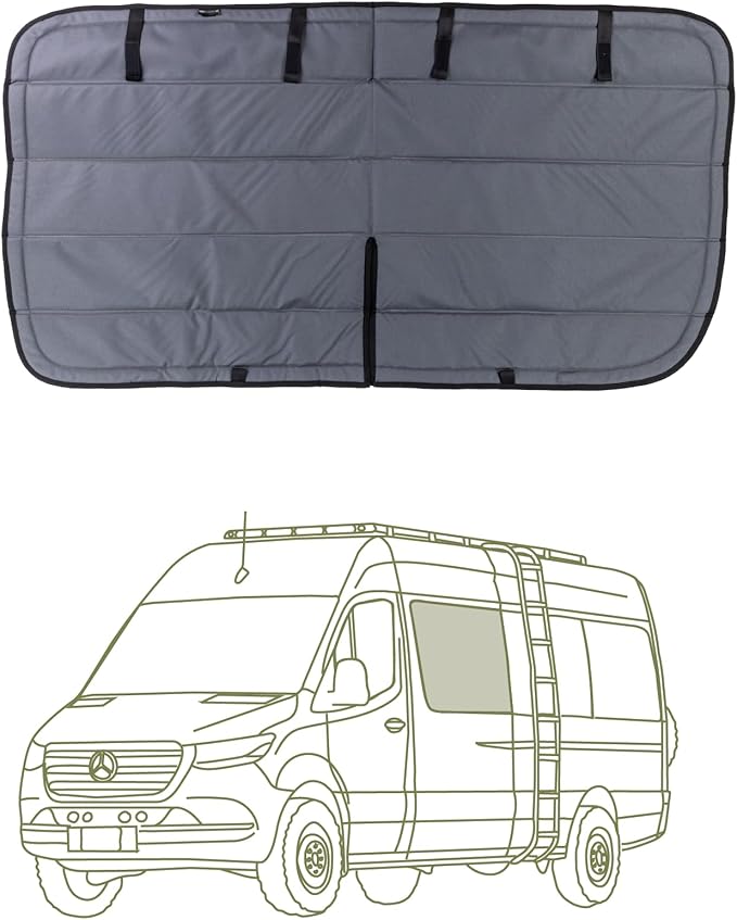VanEssential Insulated Stealth Blackout Magnetic Window Cover Designed for Mercedes-Benz NCV3 & VS30 (Van Years 2007 to Current), Crew Window (Bare Metal Window Frame ONLY), Charcoal Gray