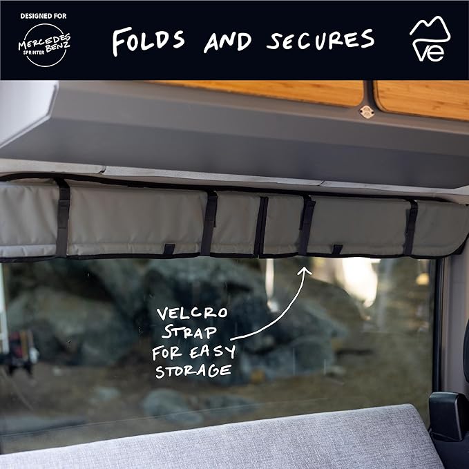 VanEssential Insulated Stealth Blackout Magnetic Window Cover Designed for Mercedes-Benz NCV3 & VS30 (Van Years 2007 to Current), Crew Window (Bare Metal Window Frame ONLY), Charcoal Gray
