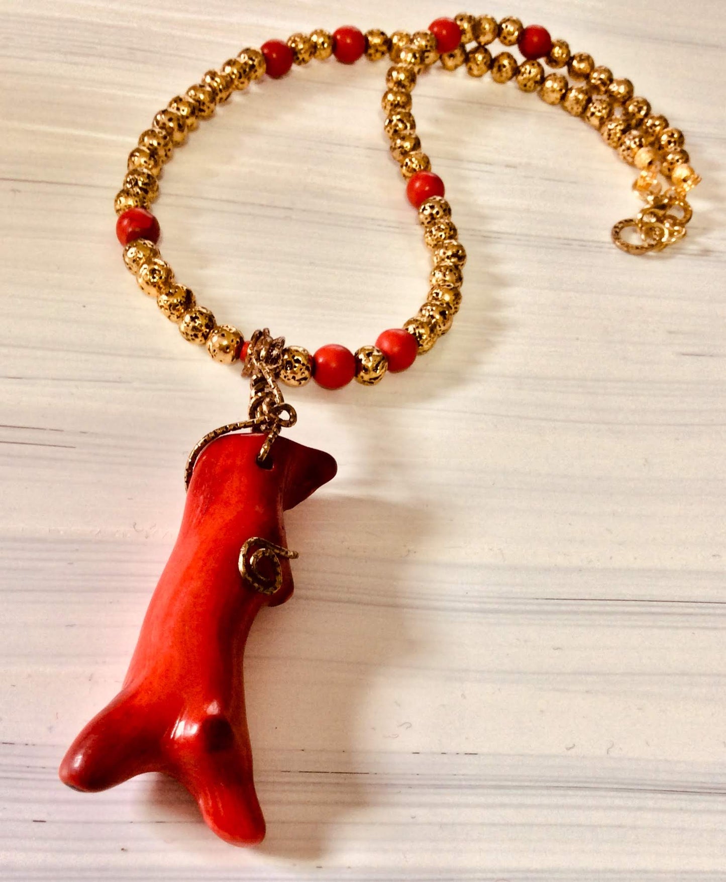 Coral Gemstone Necklace