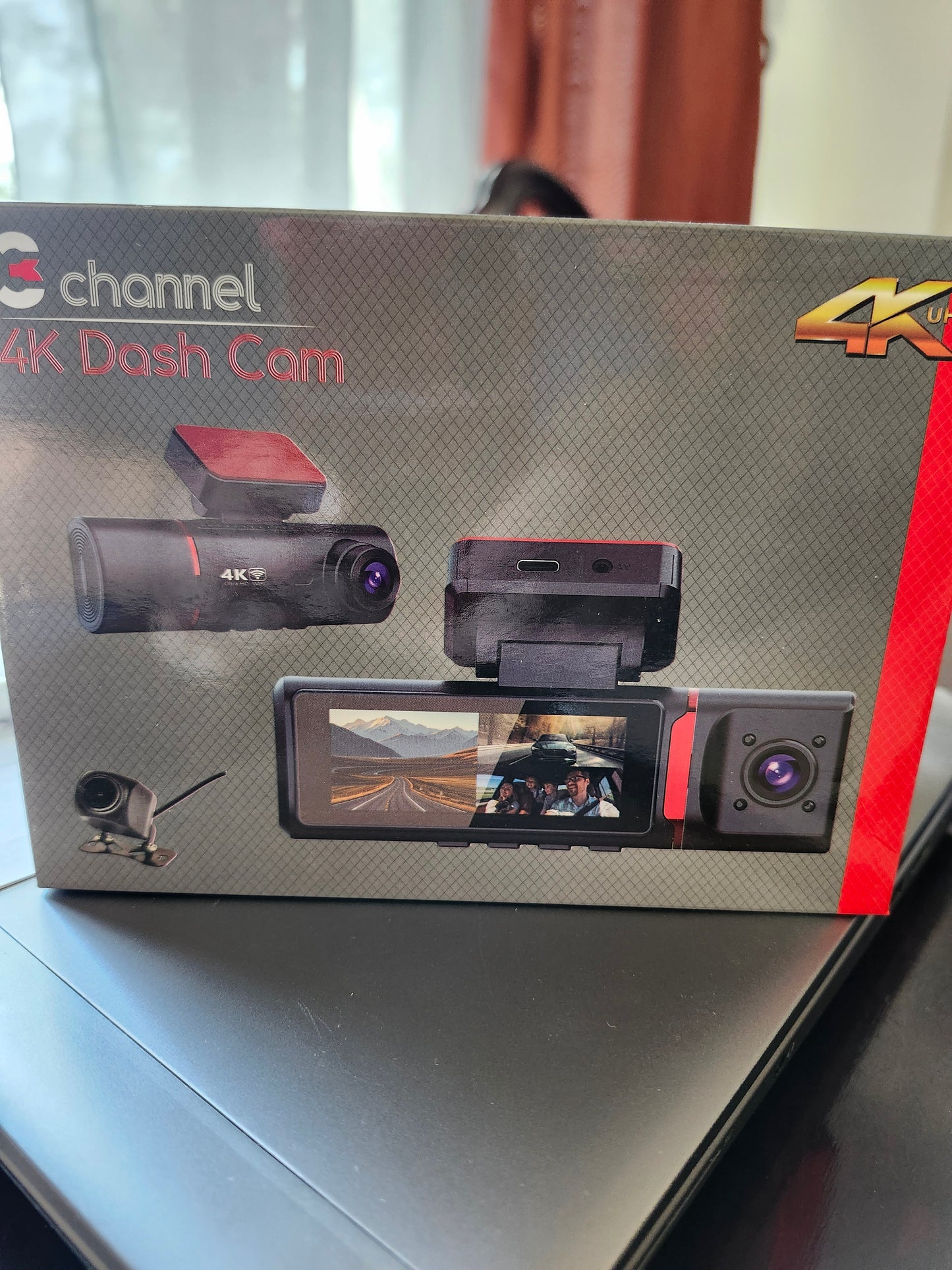 Three Channel Wifi Dashcam 3.2 Inch 4K 170 Degree Lens